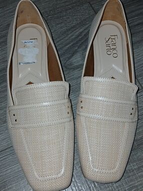 Franco Sarto Beige Woven Loafers